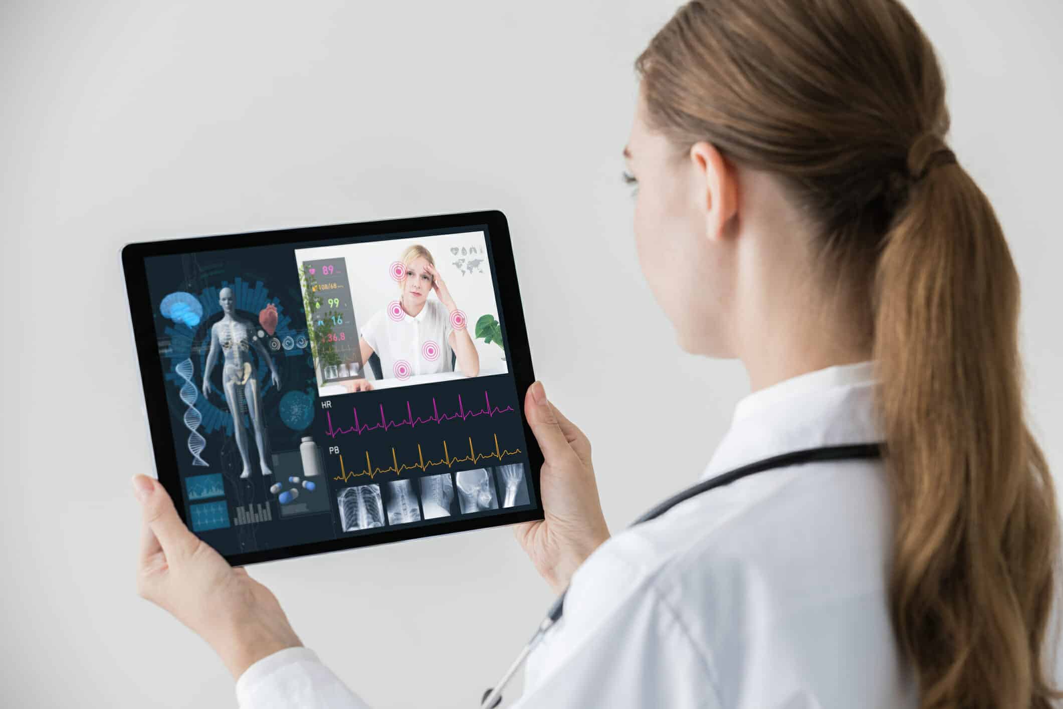 This way a video conference between doctor and patient could look like