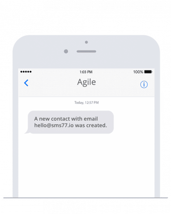 Send an SMS with Agile CRM when a specific event occurs