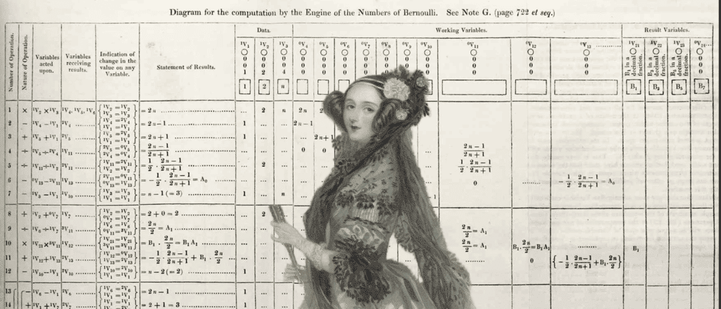 Ein Teil der Notes zu der Berechnung der Bernoulli-Zahlen und Ada Lovelace